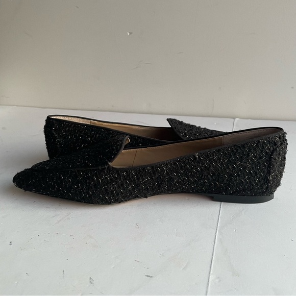 Ann Taylor Flats Women's Black Silver Tweed Nip Toe Loafers Slip On Shoes Size 8 - Picture 8 of 12